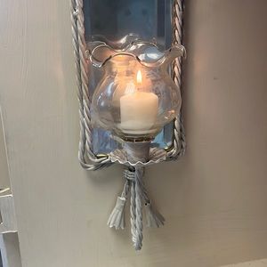 Vintage wall hanging with candle holder